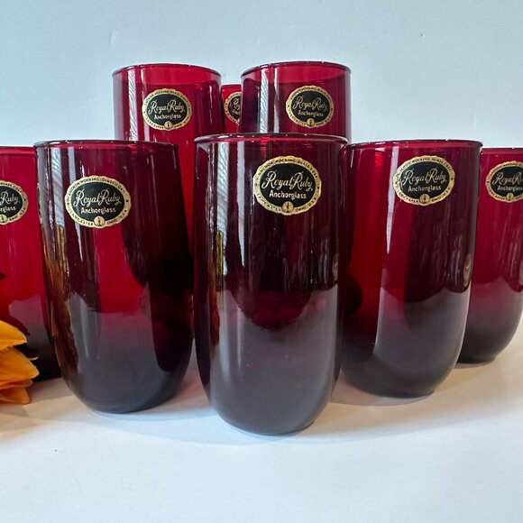 Anchor Hocking - Royal Ruby - Tumblers - Set of 8 - NWT - 5” Tall - 12 oz. - NWT - Picture 4 of 5